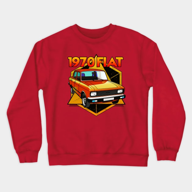 1970 FIAT Crewneck Sweatshirt by theanomalius_merch